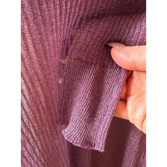 Afrm vilas turtleneck long sleeve semi sheet maxi dress fig purple small - Picture 10 of 13